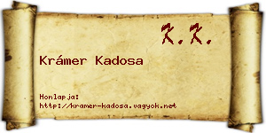 Krámer Kadosa névjegykártya